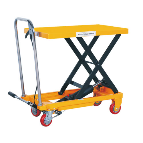 冠航牌小型手動(dòng)單剪液壓升降平臺(tái)車(chē)貨物搬運(yùn)車(chē)